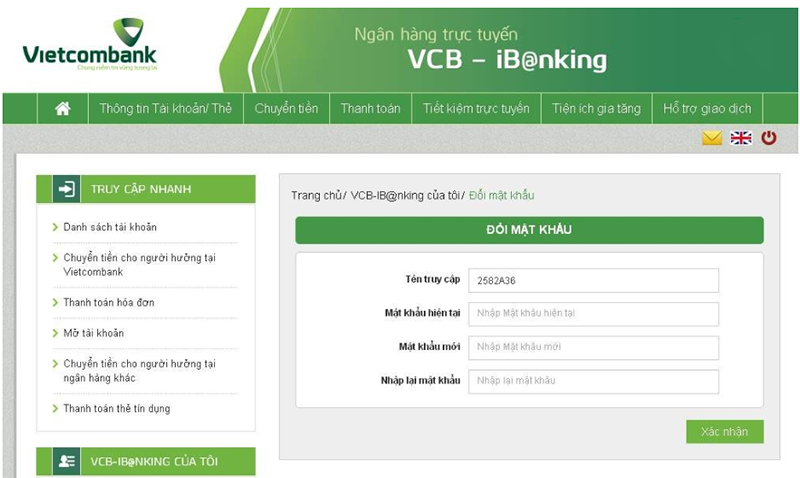 4 Cách tìm tên chủ tài khoản ngân hàng Vietcombank đơn giản 5 Internet-Banking-Vietcombank