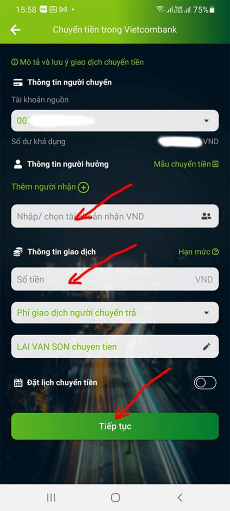 4 Cách tìm tên chủ tài khoản ngân hàng Vietcombank đơn giản 3 nhap-so-tai-khoan-can-tra-cuu-ten