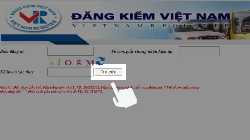cach tra bien so xe o to bang website dang kiem 2